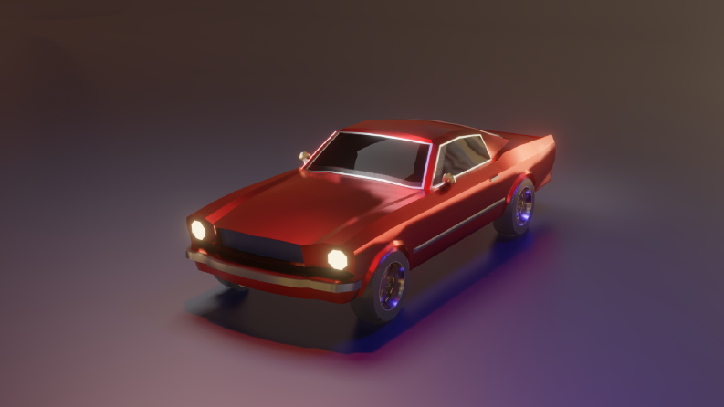 1965 Ford Mustang Lowpoly Game-ready İş örneği
