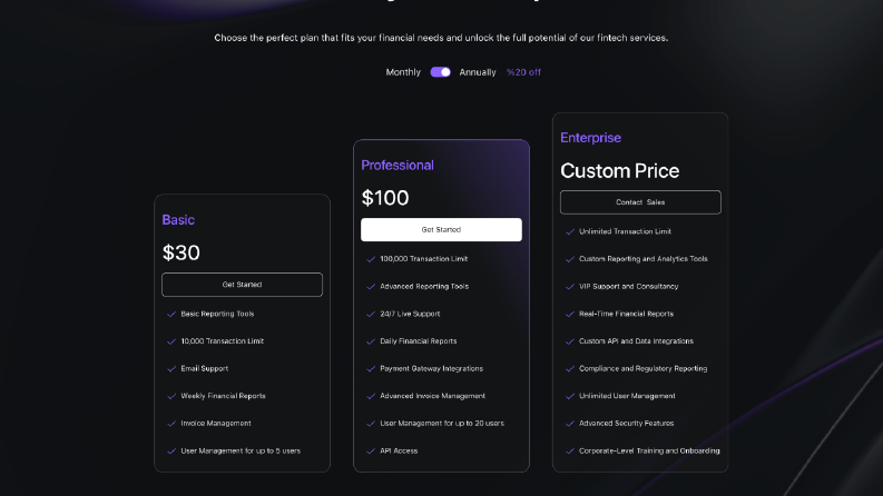 Pricing Screen