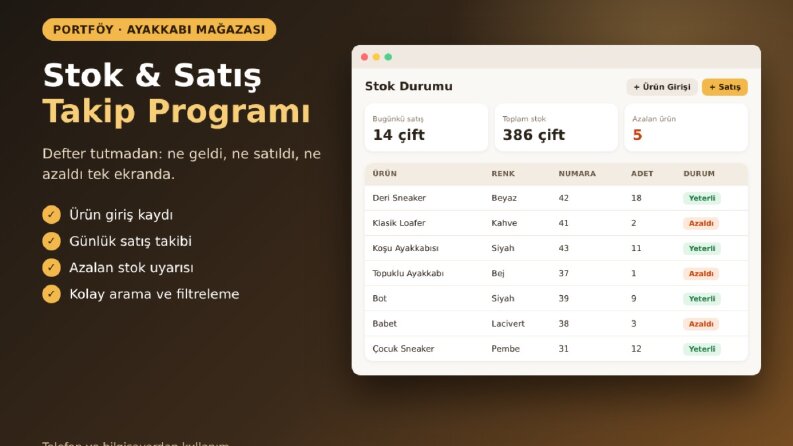 Ayakkabı Mağazası - Stok ve Satış Takip Programı