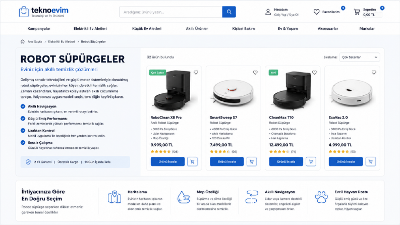Robot Süpürgeler Kategori İçeriği