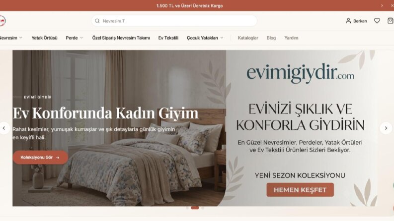 Ev Tekstili E-Ticaret Sitesi — Evimi Giydir