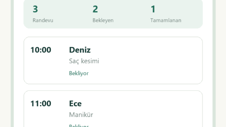 Randevu Defteri | Basit Mobil Uygulama