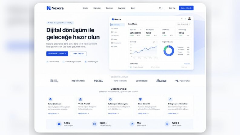 Kurumsal teknoloji şirketi web sitesi tasarımı