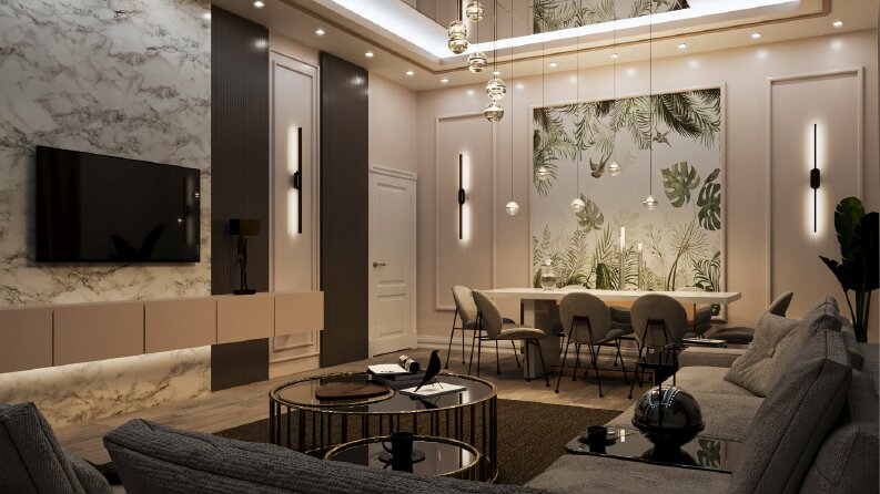 salon tasarım ve render