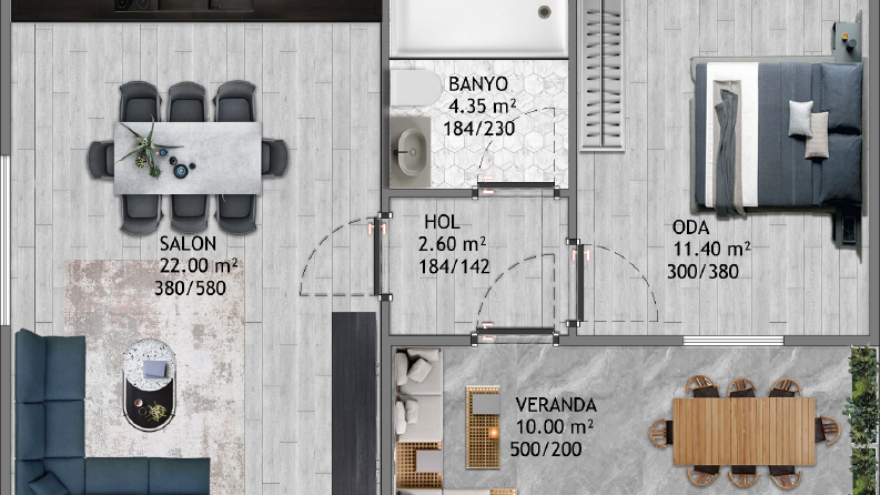 plan ve kesit renklendirme