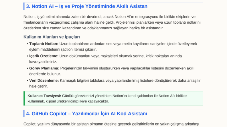 Detaylı Yapay Zeka Araçları İçerik Çalışması