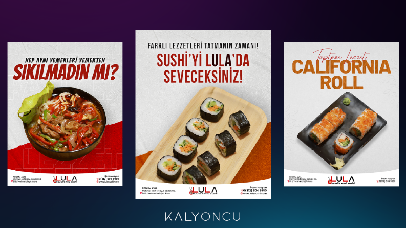Yönettiğim restoran için reklam/post tasarımı