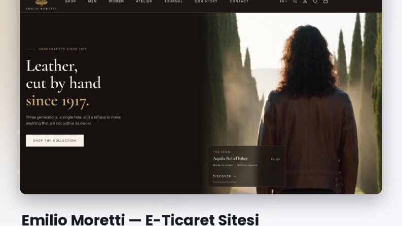 Emilio Moretti – Deri Ceket Markası için E-Ticaret Sitesi