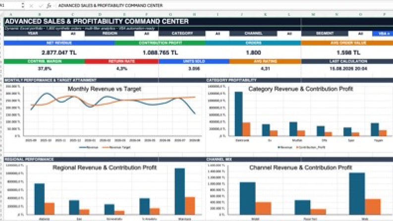 Dinamik Excel Dashboard & VBA Raporlama Otomasyonu