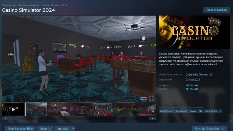Casino Simulator 2024 - Steam Simülasyon Oyunu