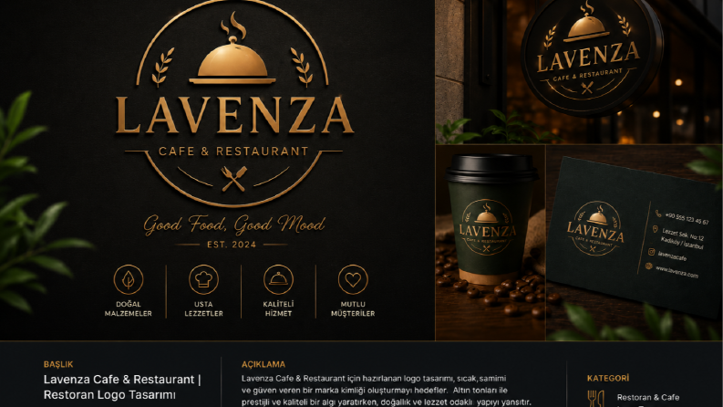 Lavenza Cafe | Premium Restoran & Kafe Logo Tasarımı 