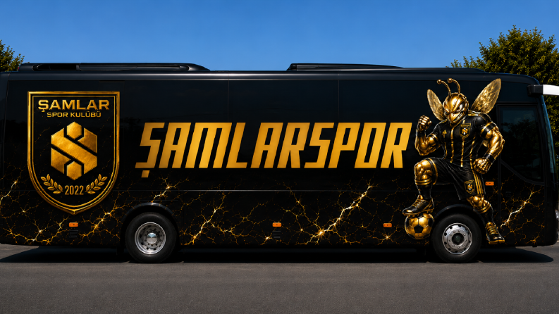 ŞAMLARSPOR otobüs kaplama tasarımı