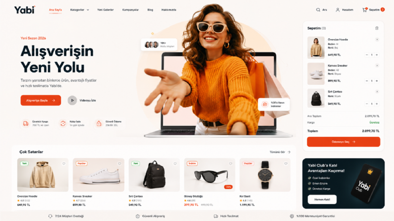 Modern E-Ticaret Web Arayüzü ve UI/UX Tasarımı