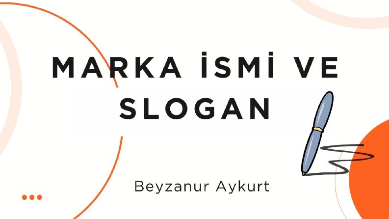 Marka adı ve slogan önerisi
