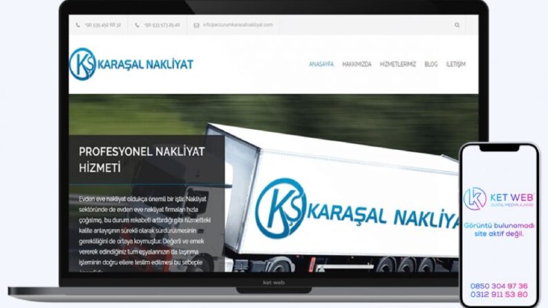 Karaşal nakliyat kurumsal web sitesi