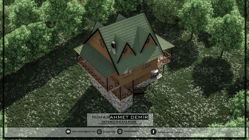 AD Mimarlık Antalya Ahşap dağ evi projemiz