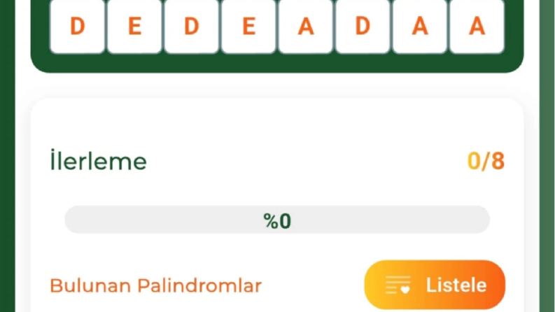 Palindrom Kelime Oyunu