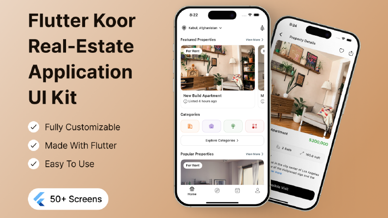 Flutter ile geliştirilmiş modern emlak platformu.
