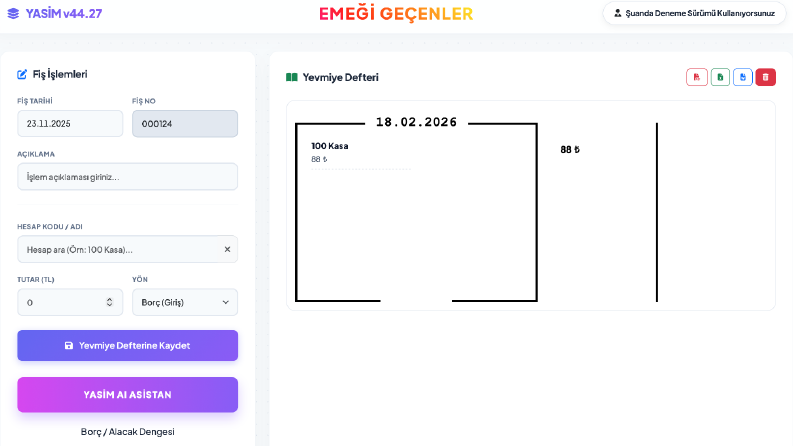 YASİM - Özel Ön Muhasebe ve Stok Takip Programı