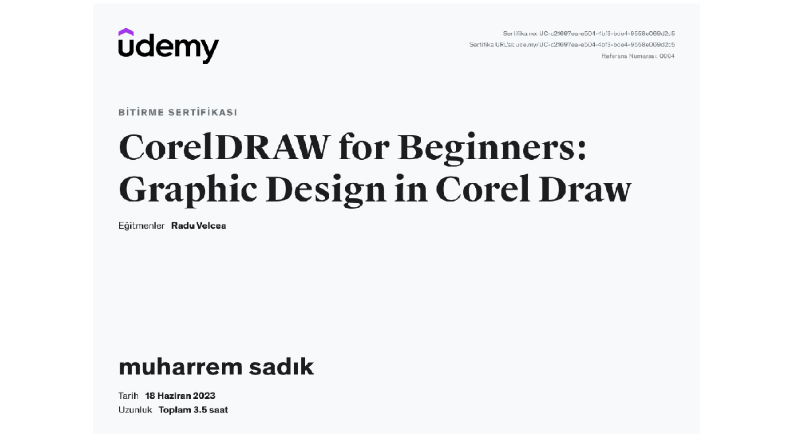 UDEMY CORELDRAW SERTİFİKASI