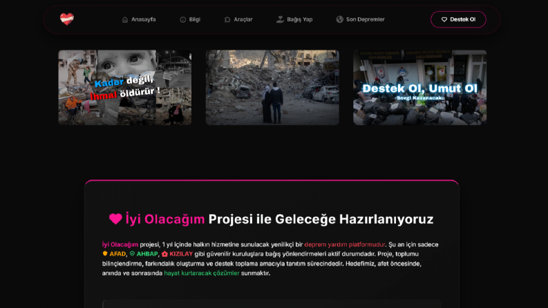 Deprem yardım platformu