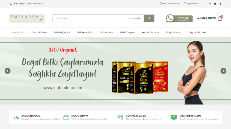 EMBİODEM Firması E-Ticaret Projesi