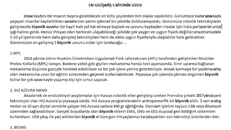 İş örneğim