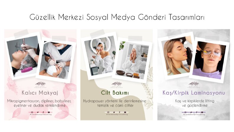 Güzellik Merkezi Sosyal Medya Tasarımı