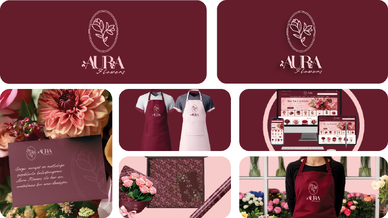 AURA FLOWERS LOGO TASARIMI