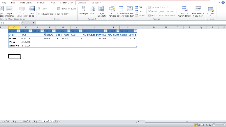 Excel Veri Analizi ve Görselleştirme Raporu