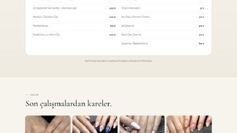 Tırnak Bakım Salonu - Modern Web Tasarımı 