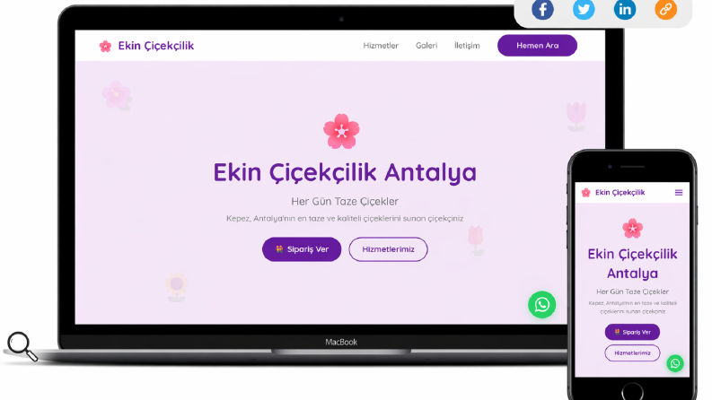 Ekin Çiçekçilik Modern Web Sitesi
