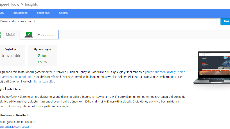 Hızlandırma Google Masaüstü