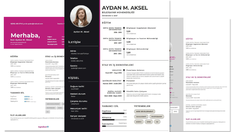 cv-özgeçmiş şablon tasarım
