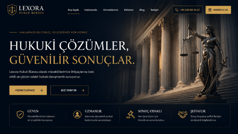 Lexora Hukuk Bürosu - Kurumsal Web Sitesi Tasarımı