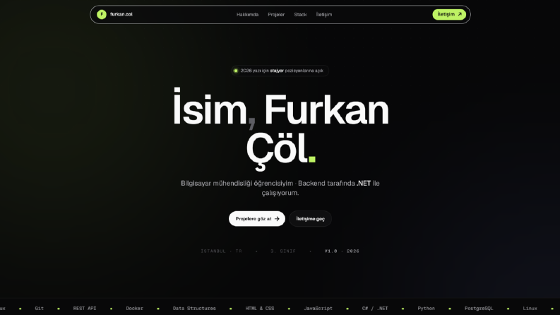 Modern ve Dinamik Kişisel Portföy Web Sitesi Geliştirme