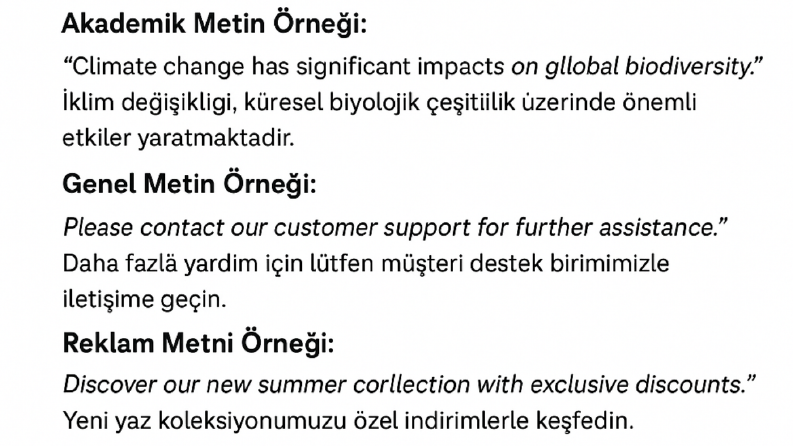İngilizce-Türkçe Çeviri Örnekleri – Genel ve Akademik