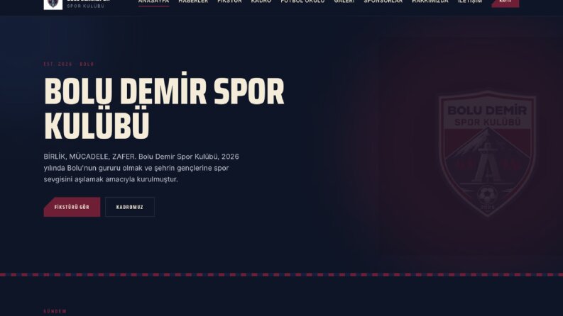 Bolu Demirspor — Spor Kulübü Sitesi (Laravel CMS)