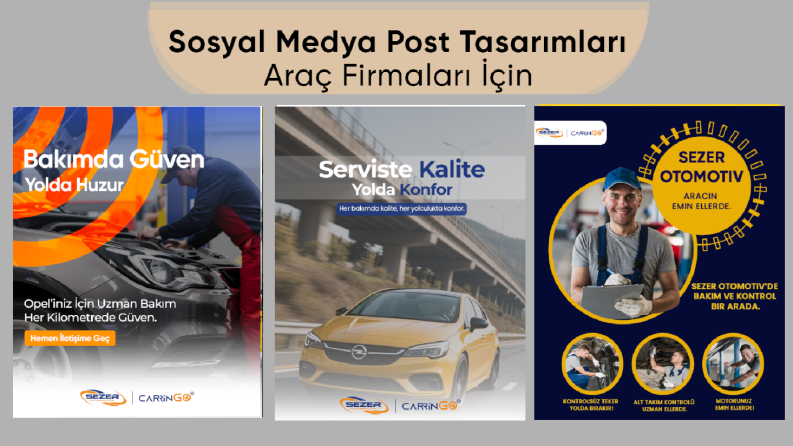 Sosyal medya post tasarımları araç firmaları için.