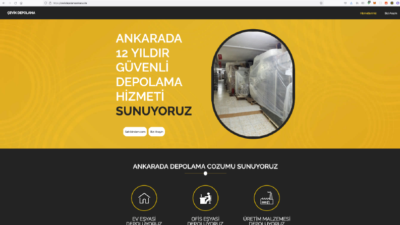 One Page İşyeri Tanıtım Sitesi