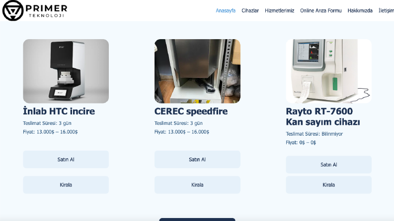 primerteknoloji.com - Web Tasarım