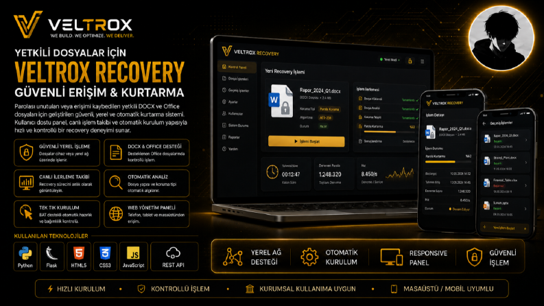 VeltroX Recovery — Güvenli Dosya Erişim ve Kurtarma Sistemi