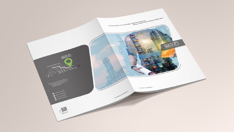 Lagom Mühendislik Broşür, Akordiyon Flyer ve Kapı Askılığı