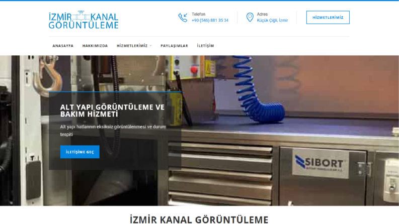 İzmir Kanal Görüntüleme Firması için tanıtıcı websitesi
