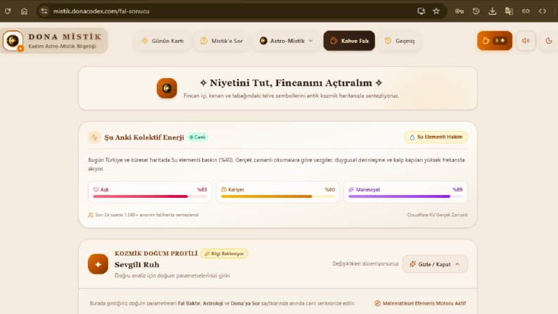 Dona Mistik - Canlı Yapay Zeka Web Uygulaması