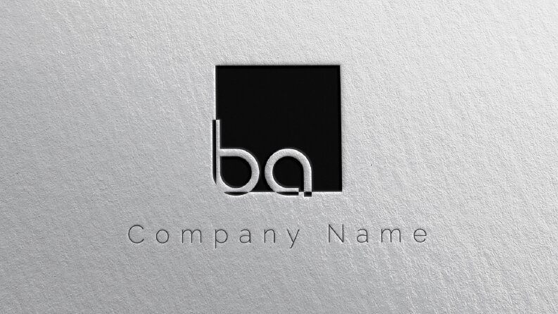 ba harfleri ile monogram logo tasarımı