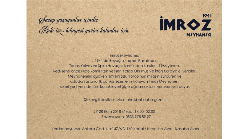 IMROZ Meyhane I Davetiye