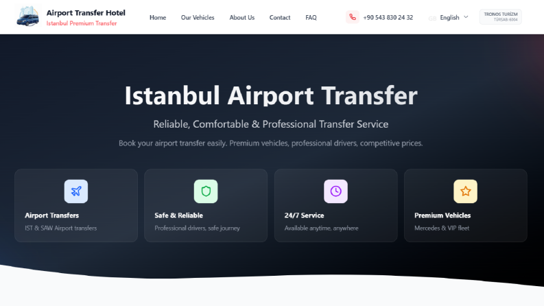 Airport Transfer Hotel - Rezervasyon ve Yönetim Sistemi