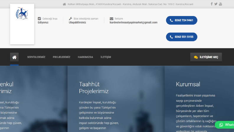 İnşaat Sektörü Web Sitesi
