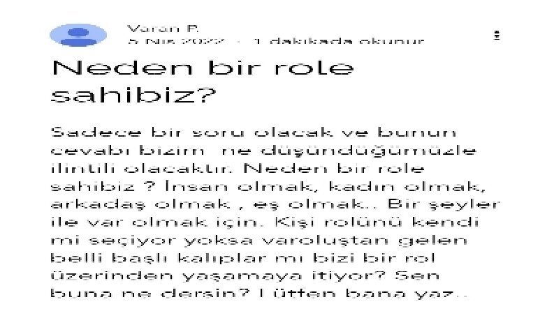 Neden bir rola sahibiz 